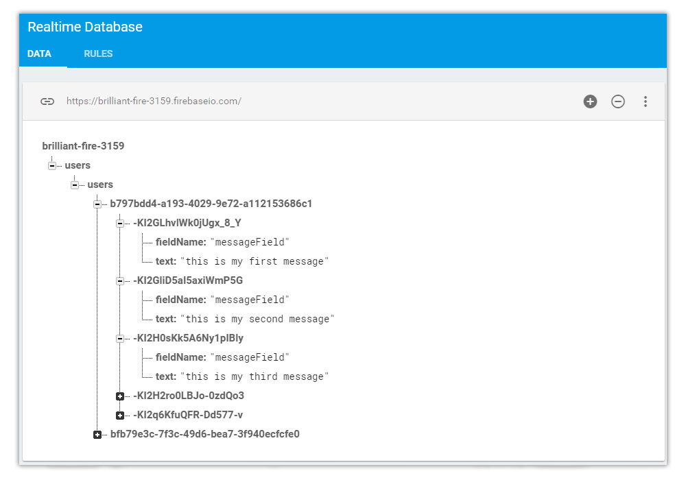 firebase realtime database example web
